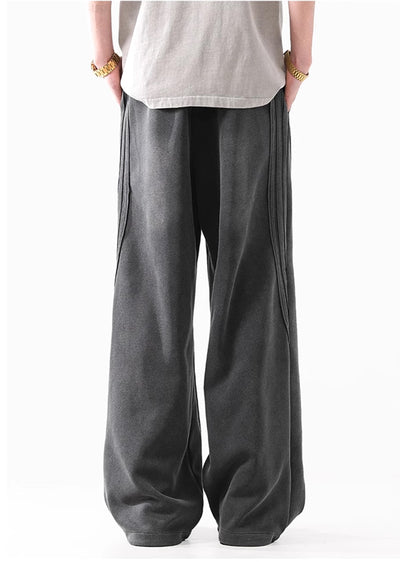 【ACRARDIC】Mid-wash grey base sweat wide pants  AI0018