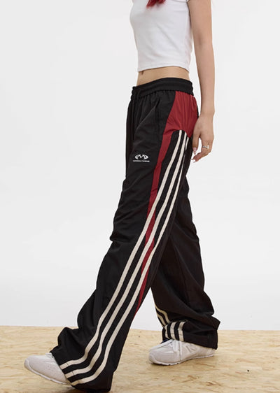【Apocket】Double diagonal line design sporty casual pants  AK0028