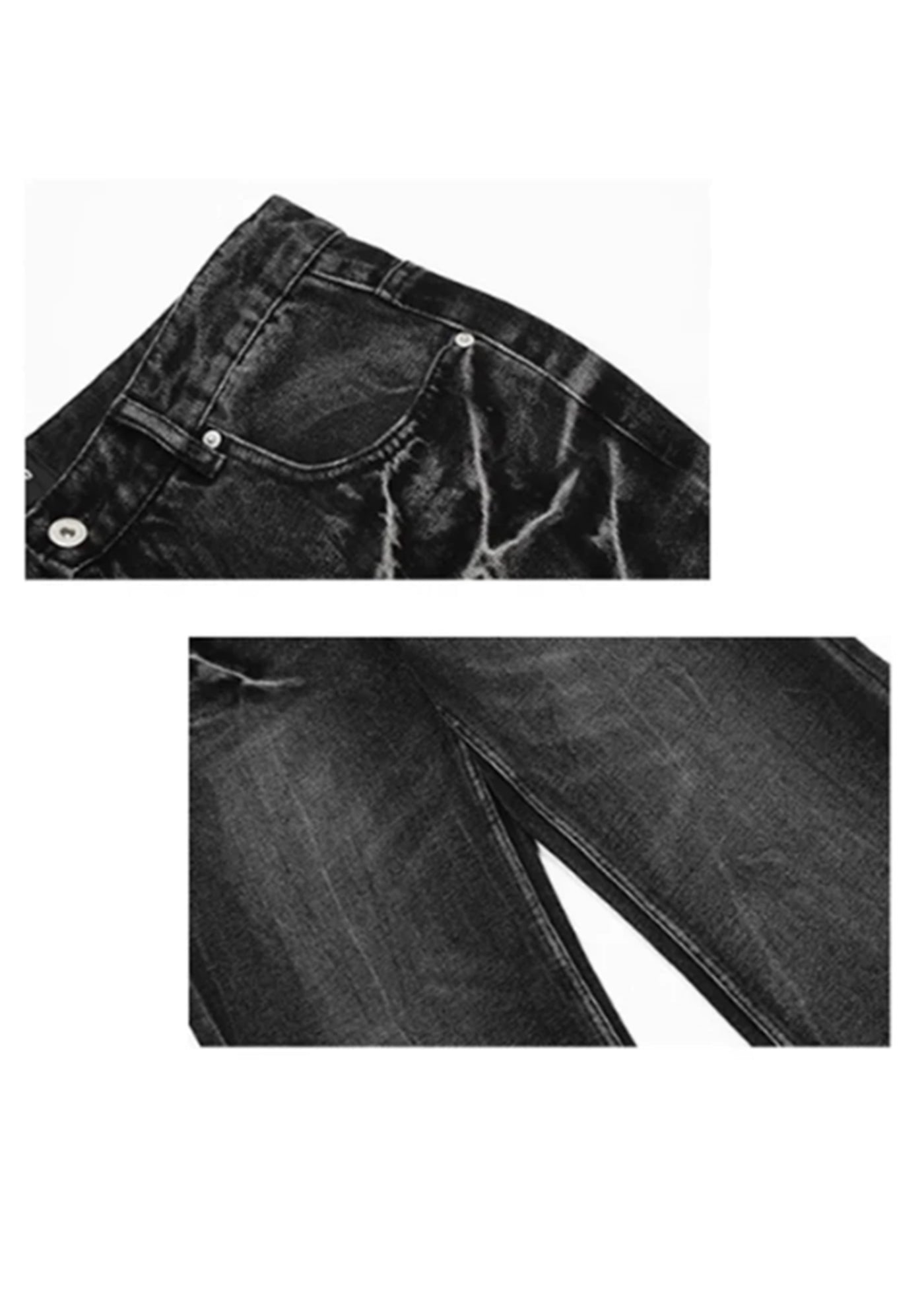 【Apocket】Flare wide silhouette design simple dull denim pants  AK0019
