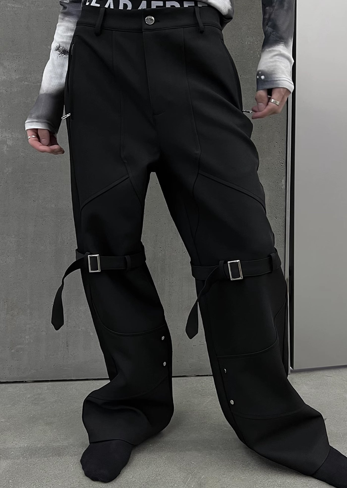 【SOULWORKER】High belt gimmick design wide silhouette overpants  SW0020