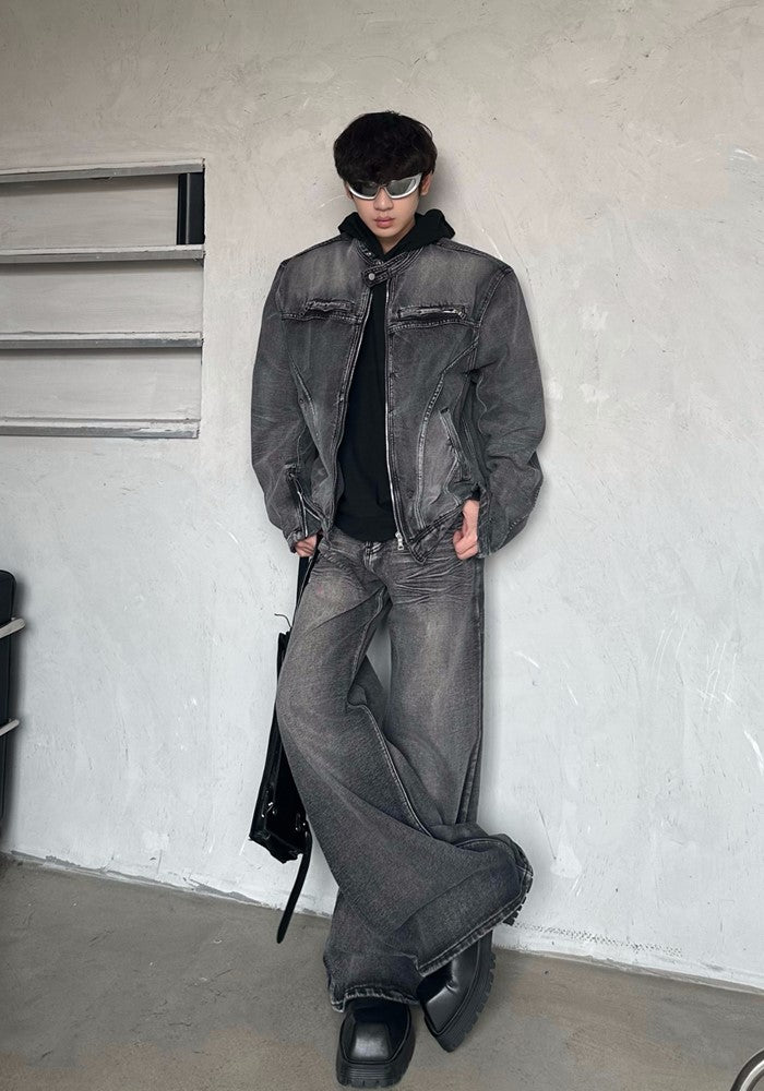 【MARTHENAUT】Dull wash vintage denim style set up  MH0047