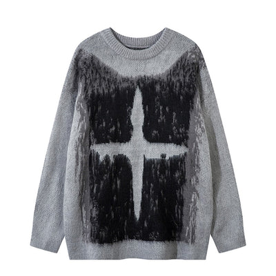 【NIHAOHAO】Front cross design double color basic knit sweater  NH0175