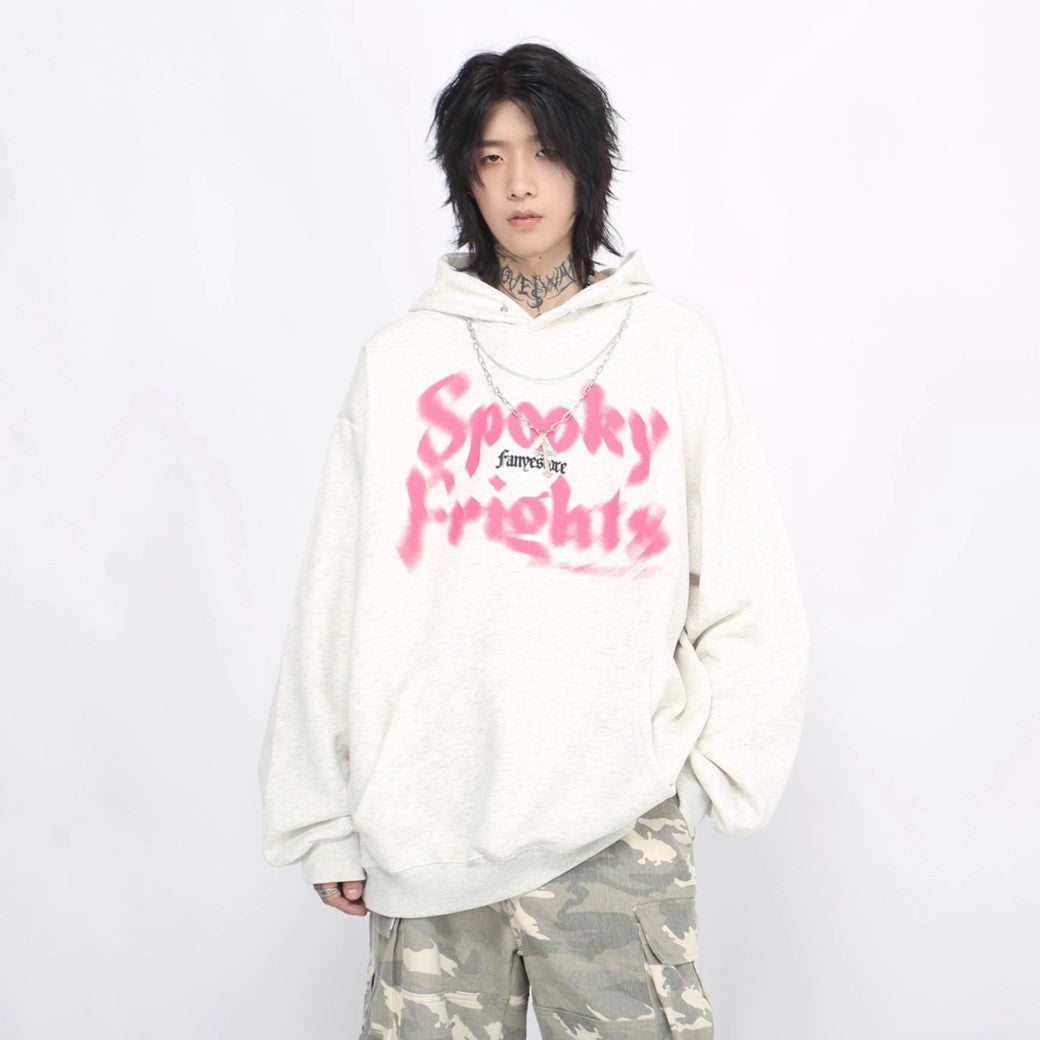 【Mz】Dull initial pinky design grunge hoodie  MZ0036