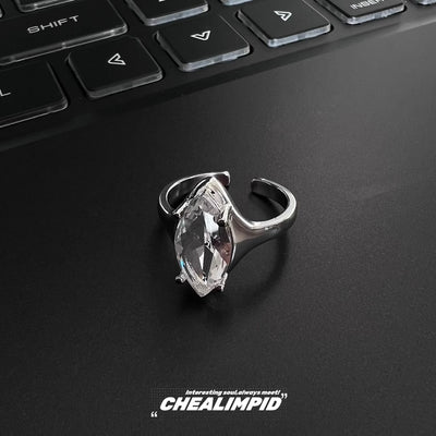 【CHEALIMPID】Front pearl design silver gimmick ring  CL0010