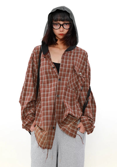 【MR nearly】Regular check design gradient color long sleeve shirt  MR0126