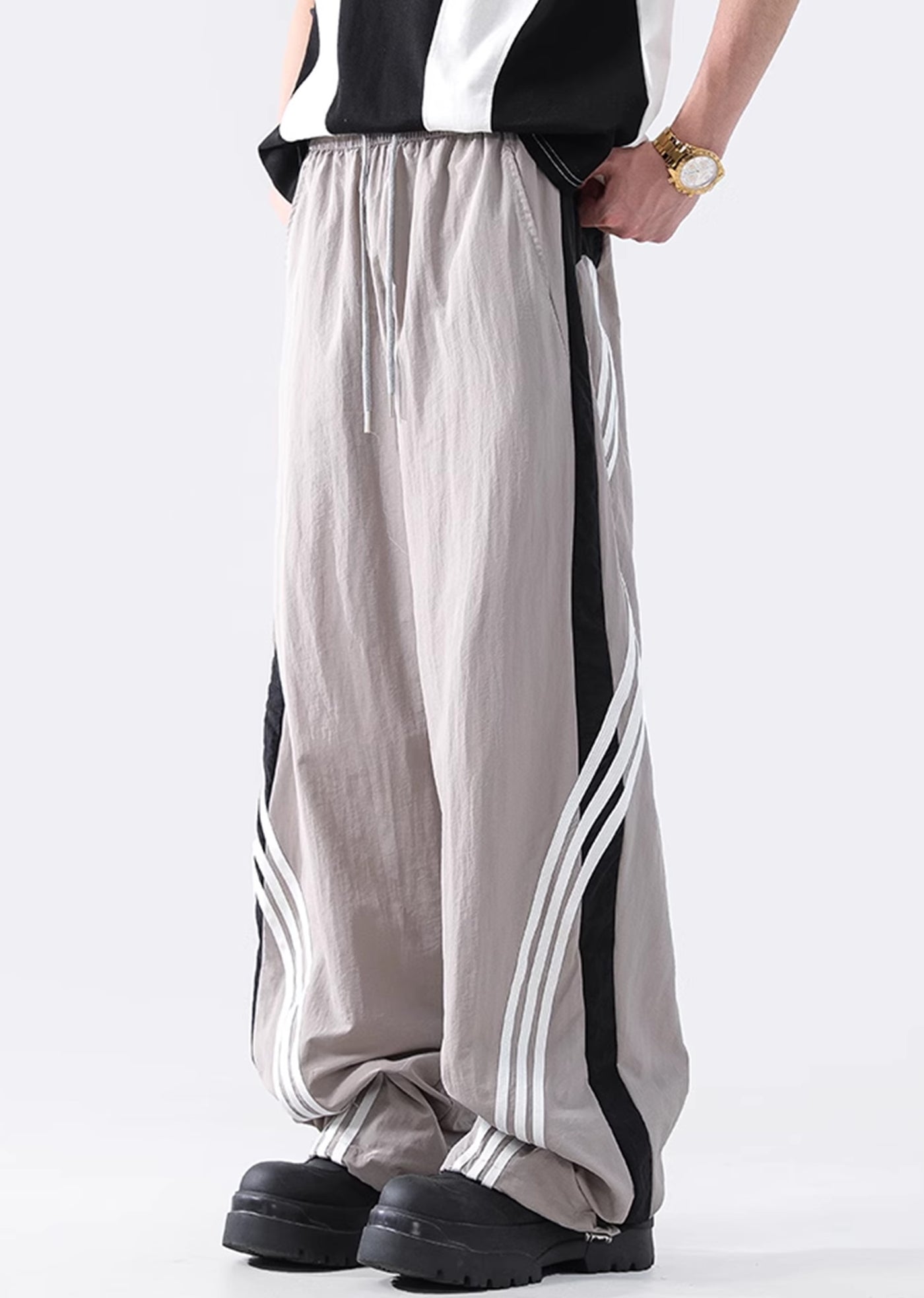 【ACRARDIC】Monotone sporty casual wide natural pants  AI0019