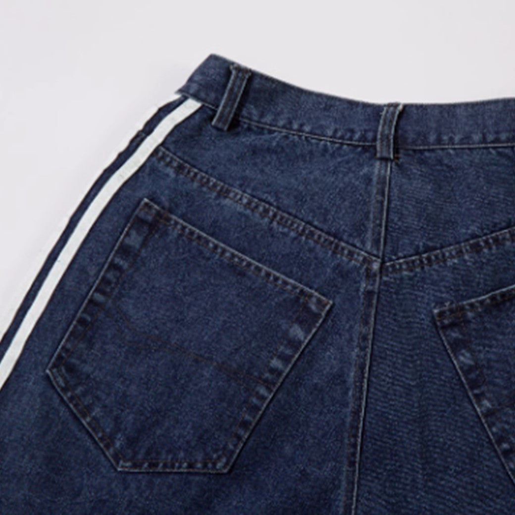 【ReIAx】Grunge fringe distressed short denim pants  RX0013