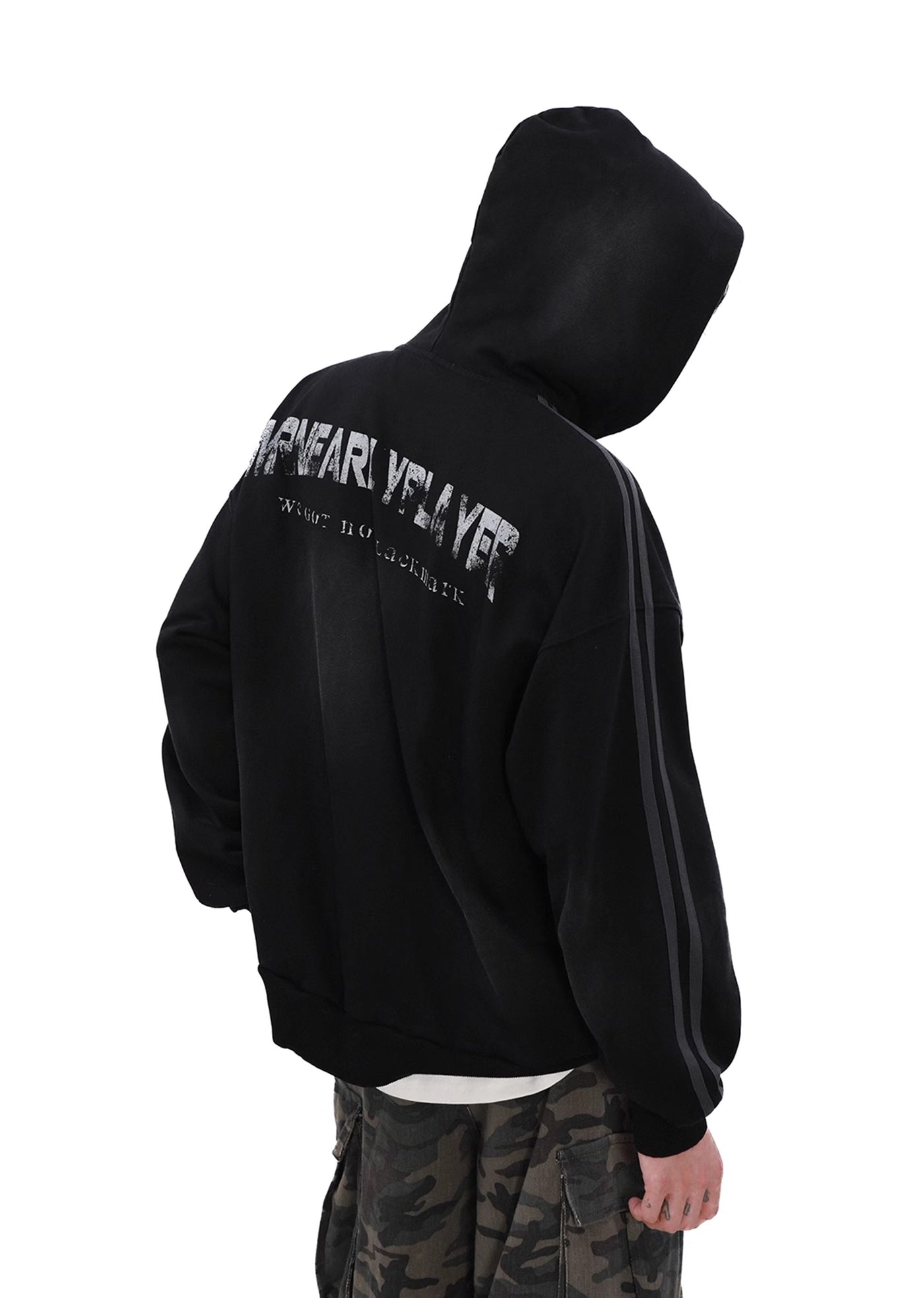 【MR nearly】Random dull wash dark design full zip hoodie  MR0136