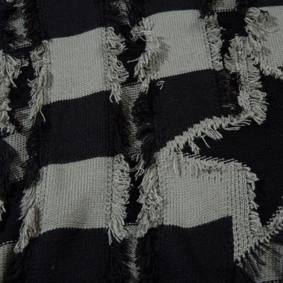 【NIHAOHAO】Fully distressed vintage star pattern knit sweater  NH0163