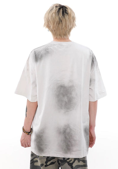 【MR nearly】Fully washed design front point short sleeve T-shirt  MR0119