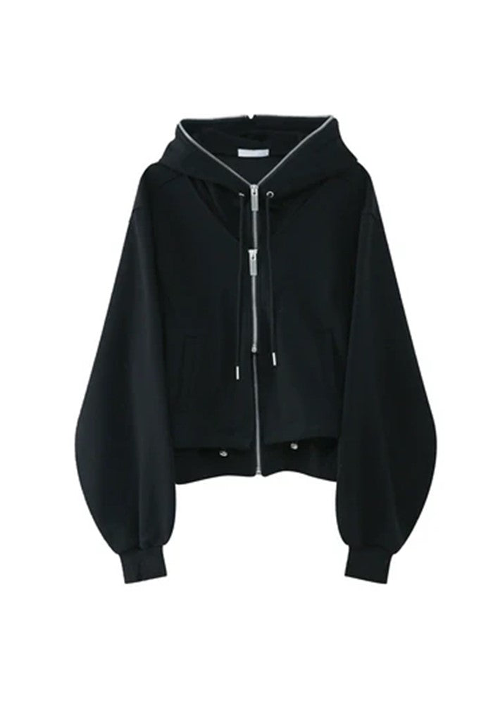 【SHUNP】Loose silhouette short length sweatshirt setup  SP0002
