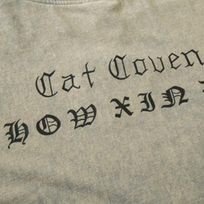 【VEG Dream】Dull sandstorm design cat front design short sleeve T-shirt  VD0227