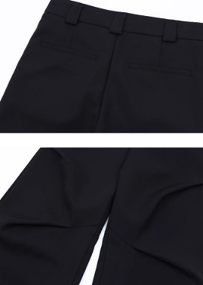【MAXDSTR】Unique cross gimmick silhouette simple design slacks pants  MD0139