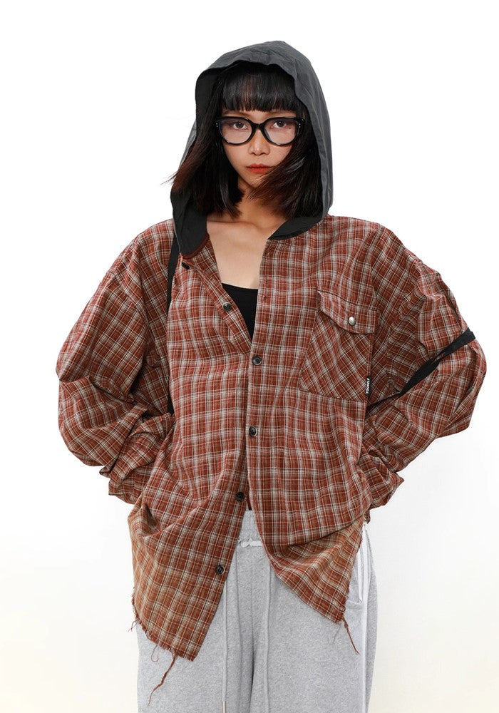 【MR nearly】Regular check design gradient color long sleeve shirt  MR0126