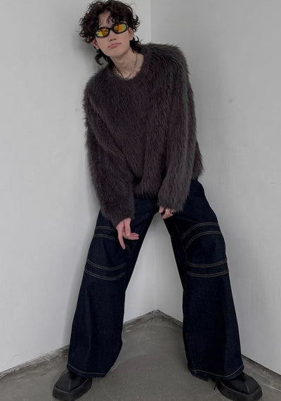 【SOULWORKER】Soft textured design mohair style over knit sweater  SW0036