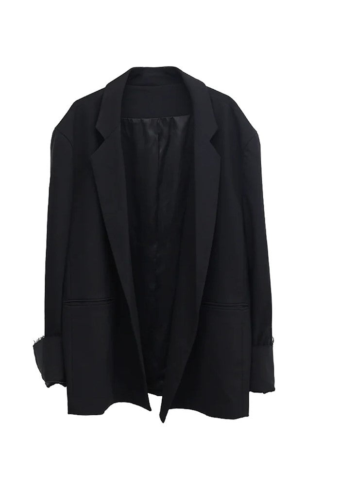グランドホールセール FUZZYKON】Damaged special design oversized black tailored ジャケット・アウター