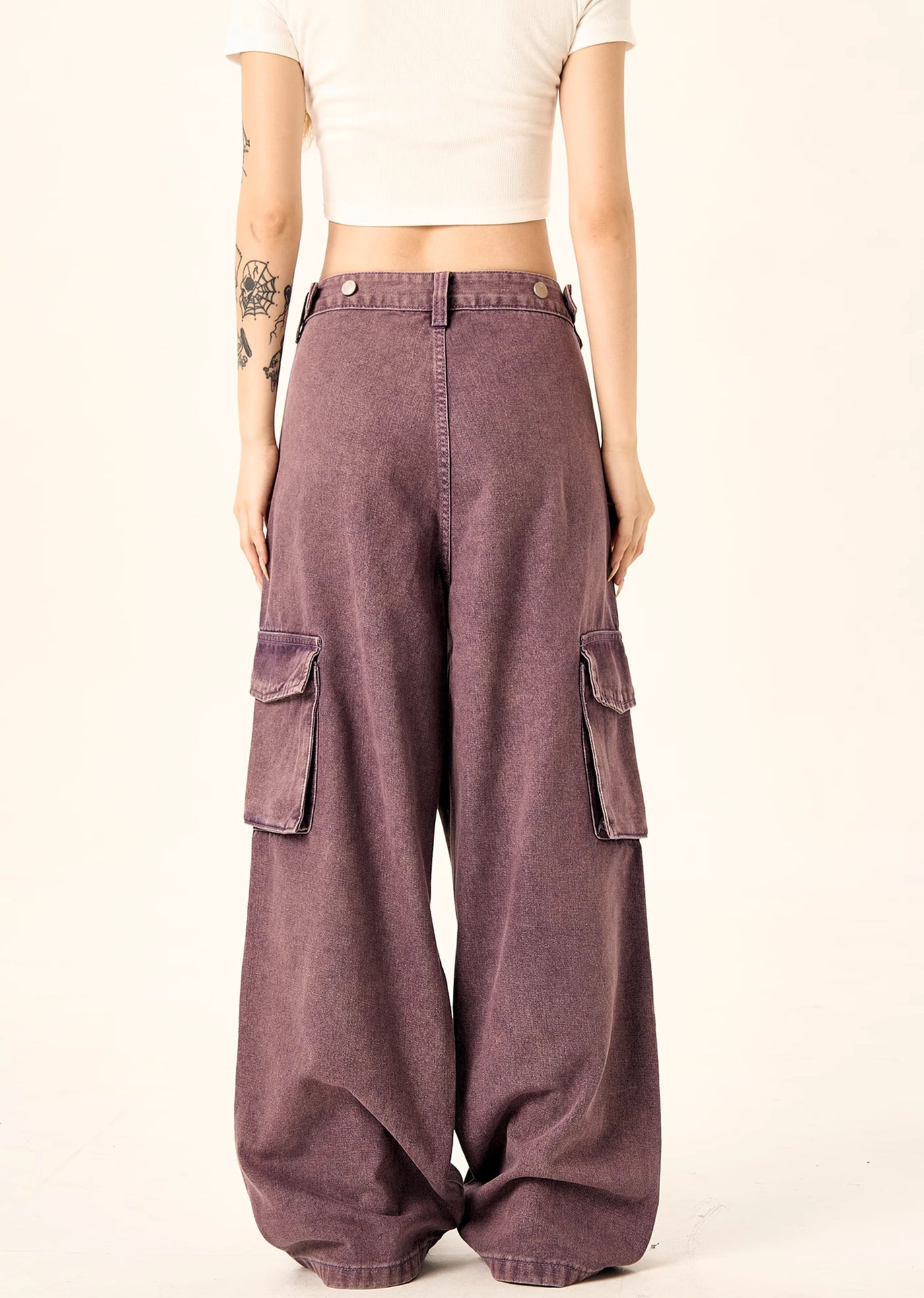 【H GANG X】Basic color design simple cargo denim pants  HX0073