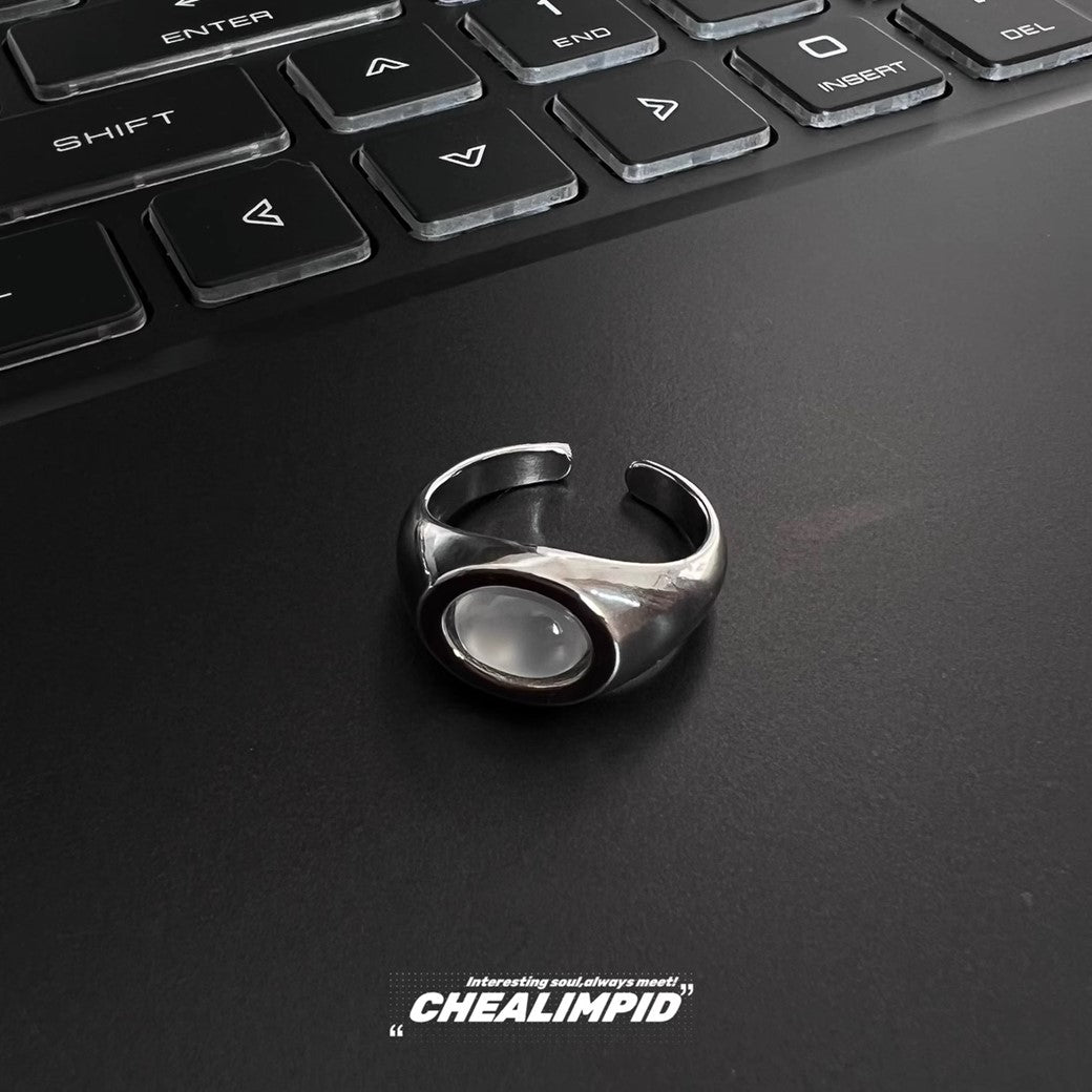 【CHEALIMPID】Front pearl design silver gimmick ring  CL0010