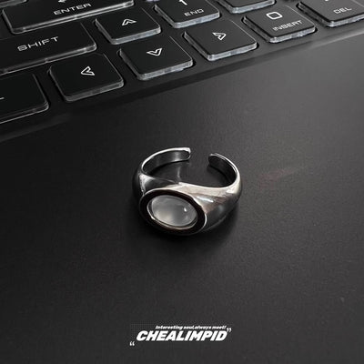 【CHEALIMPID】Front pearl design silver gimmick ring  CL0010