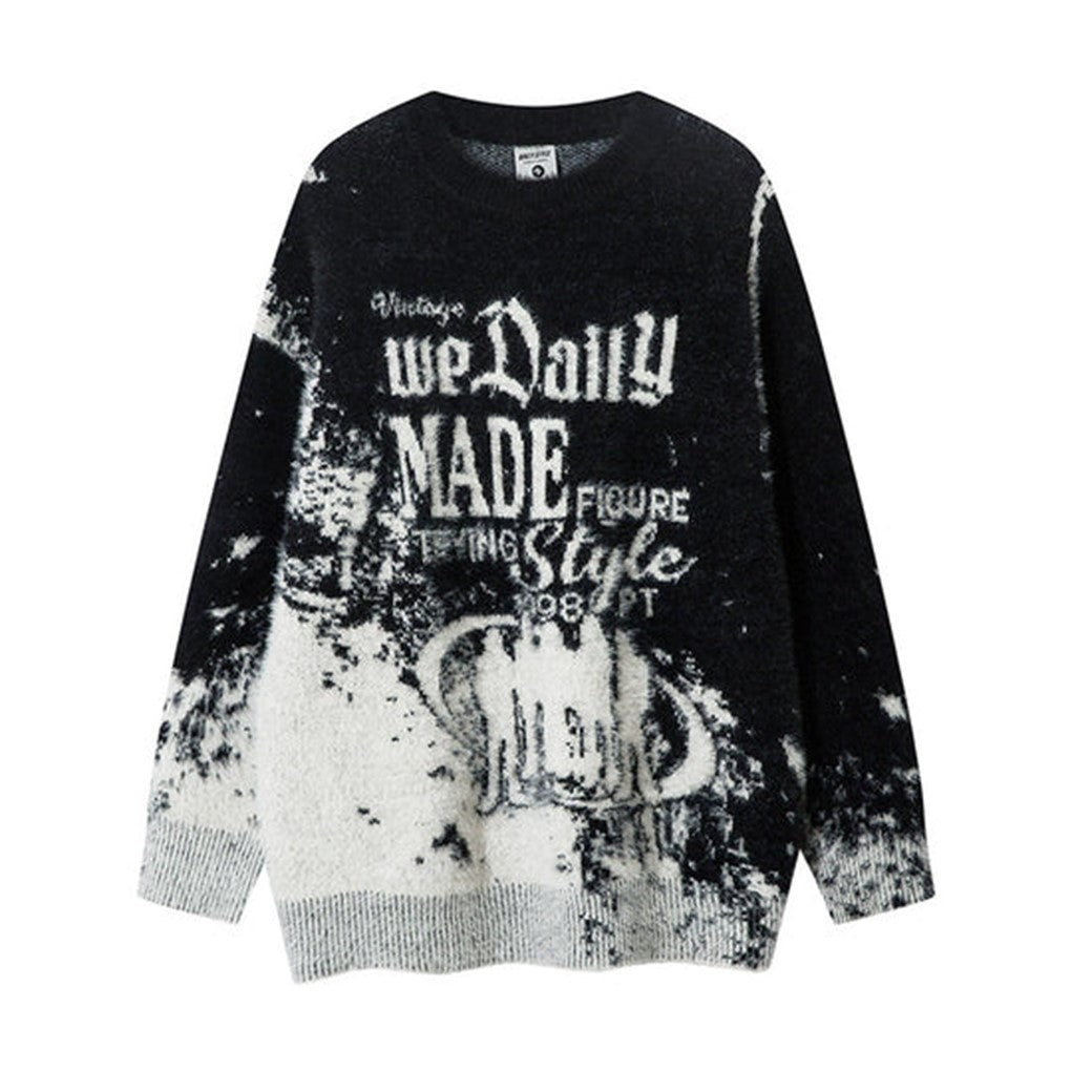 【NIHAOHAO】Grunge trend design color over knit sweater  NH0165