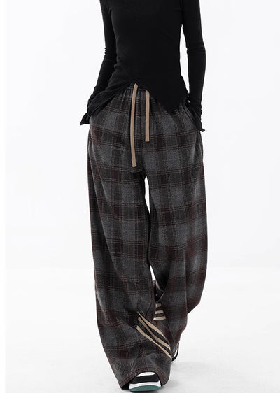 【Ken studio】Regular check pattern design dull wide pants  KS0016