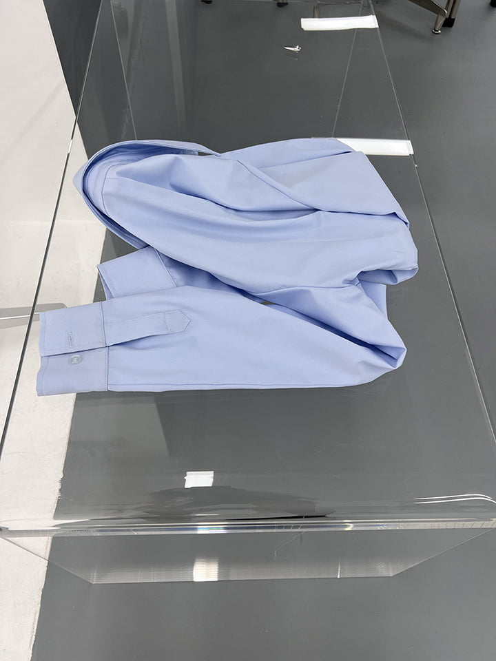 FUZZYKON】2color anti-wrinkle simple short-length shirt