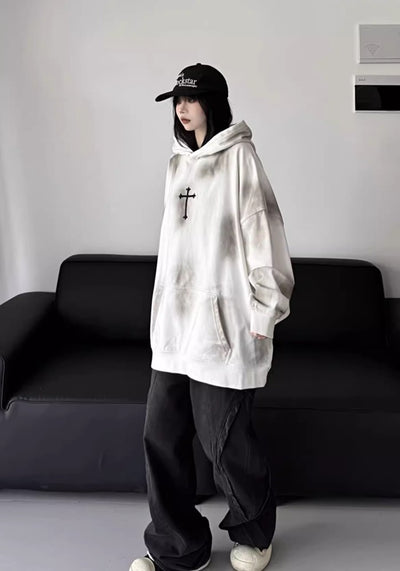 【W3】Random wash color simple balance design hoodie  WO0072