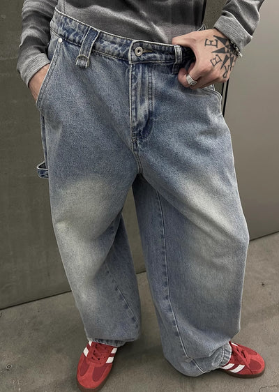 【SOULWORKER】Dull wash blue wide silhouette denim pants  SW0032