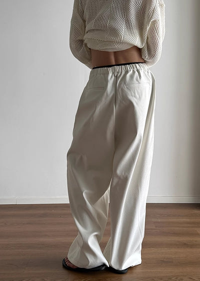 【Very Fewest】Wide loose silhouette simple design slacks  VF0030