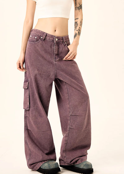 【H GANG X】Basic color design simple cargo denim pants  HX0073