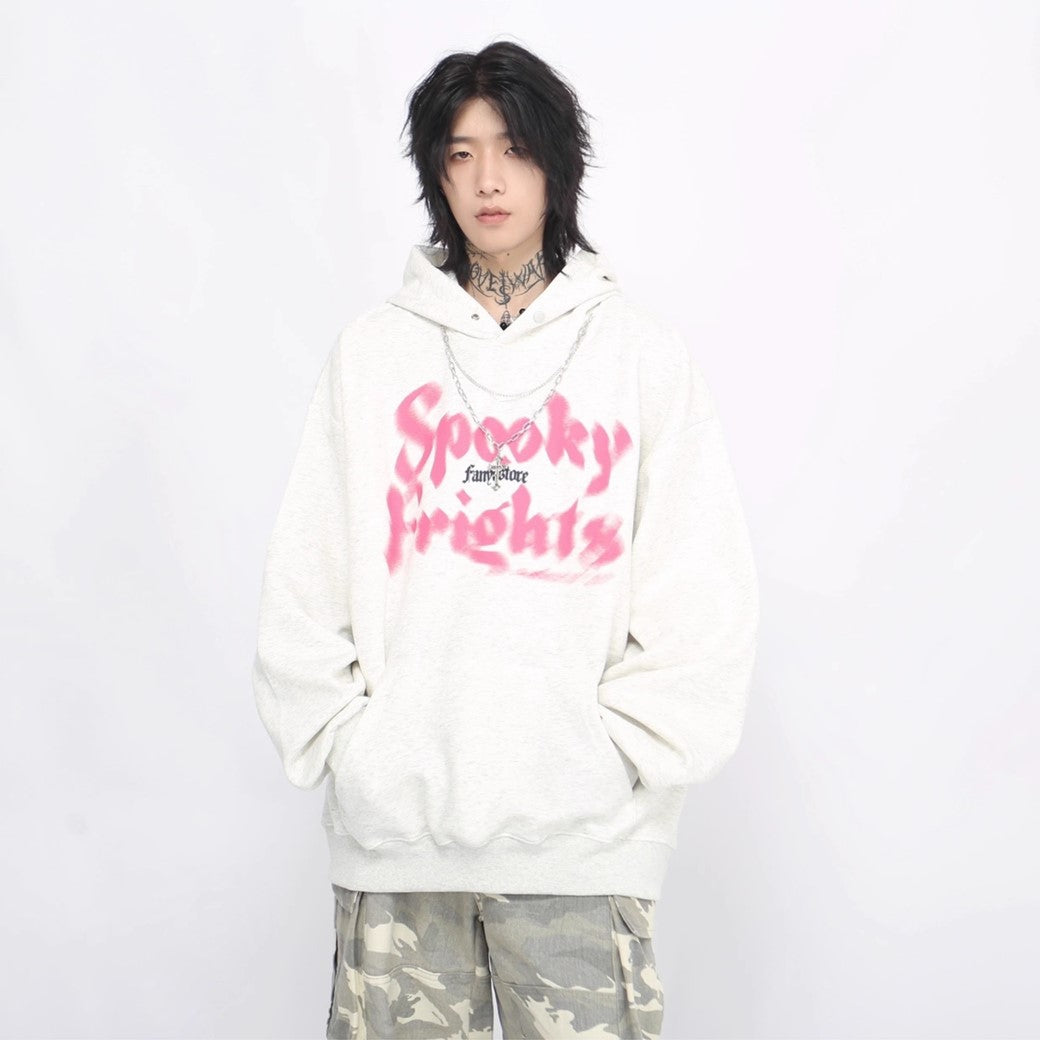 【Mz】Dull initial pinky design grunge hoodie  MZ0036