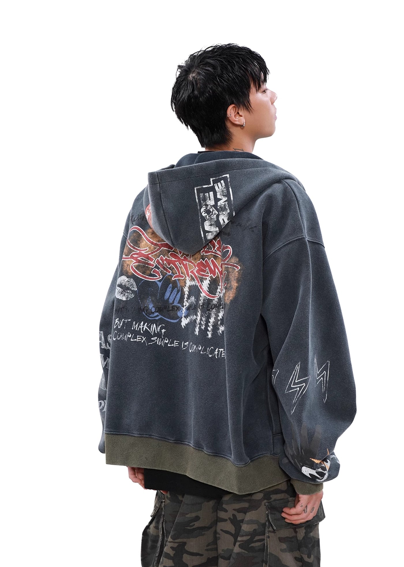 【MR nearly】Myriad Illustrations Active Design Full Zip Dull Hoodie  MR0133