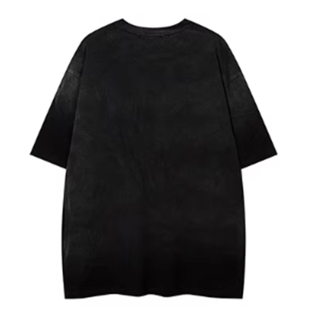 【NIHAOHAO】Washed double claw mark gaming style design short sleeve T-shirt  NH0121