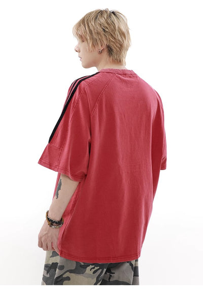 【MR nearly】Grunge washed color design casual short sleeve T-shirt  MR0121