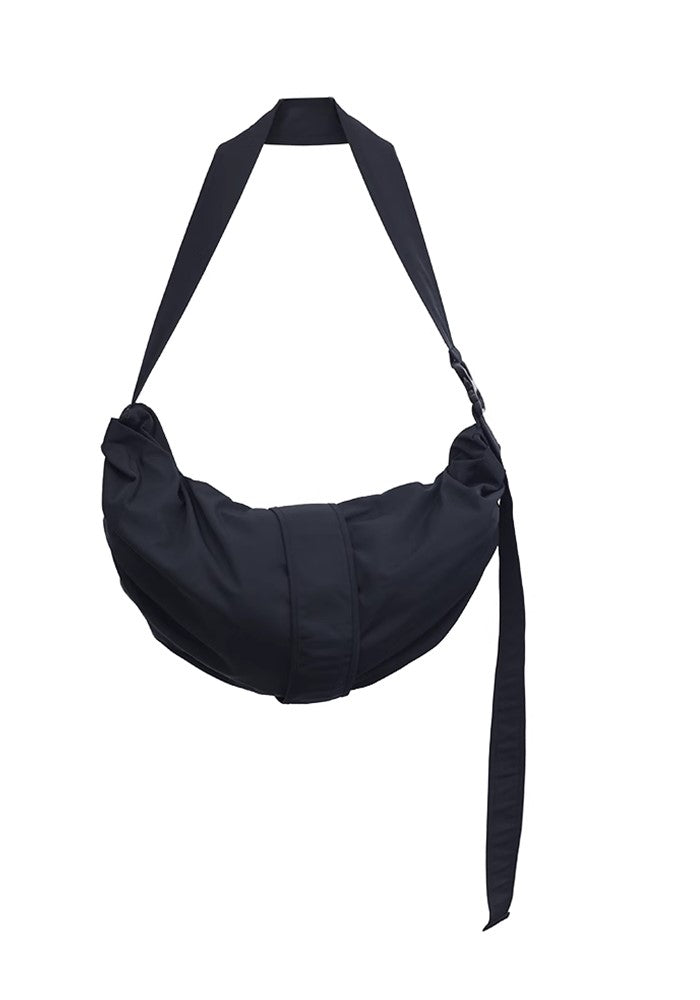 【FUZZYKON】Black basic style design shoulder bag  FK0034