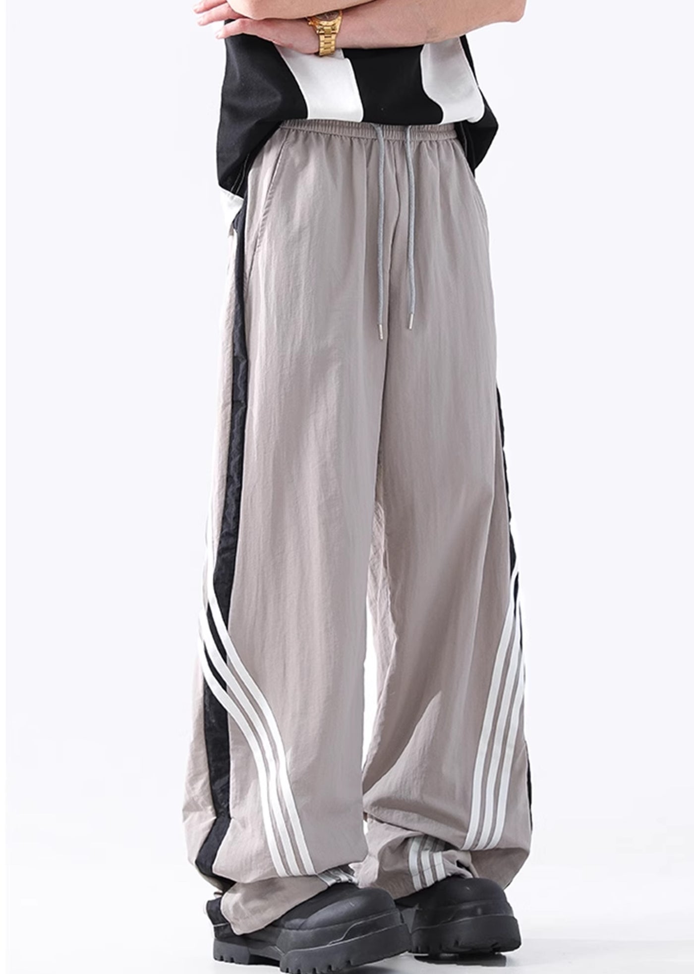 【ACRARDIC】Monotone sporty casual wide natural pants  AI0019