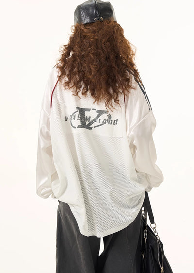 【H GANG X】Front number initial design sporty gaming long sleeve T-shirt  HX0062