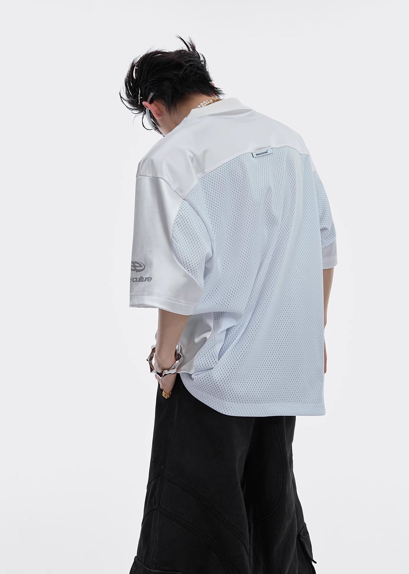 【Culture E】Initial logo type simple dark design short sleeve T-shirt  CE0148