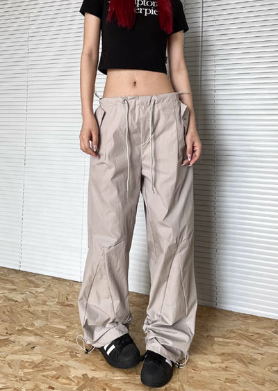 [Apocket] Dull and wrinkled street wide silhouette pants AK0024