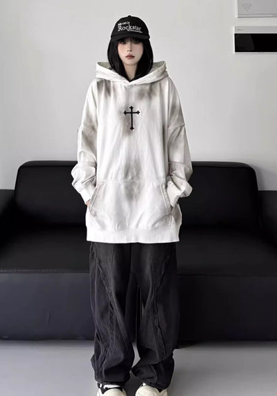 【W3】Random wash color simple balance design hoodie  WO0072