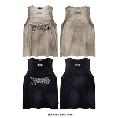 [Mz] Dirty style dull wash processed sublate in-shirt sleeveless T-shirt MZ0023