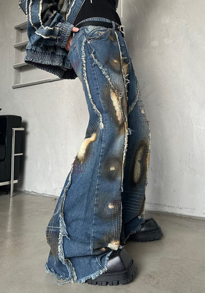 【MARTHENAUT】Infinity Distressed Vintage Backround Denim Set up  MH0051