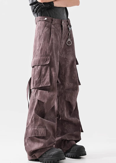 【ACRARDIC】Unique gimmick color design wide over cargo pants  AI0011