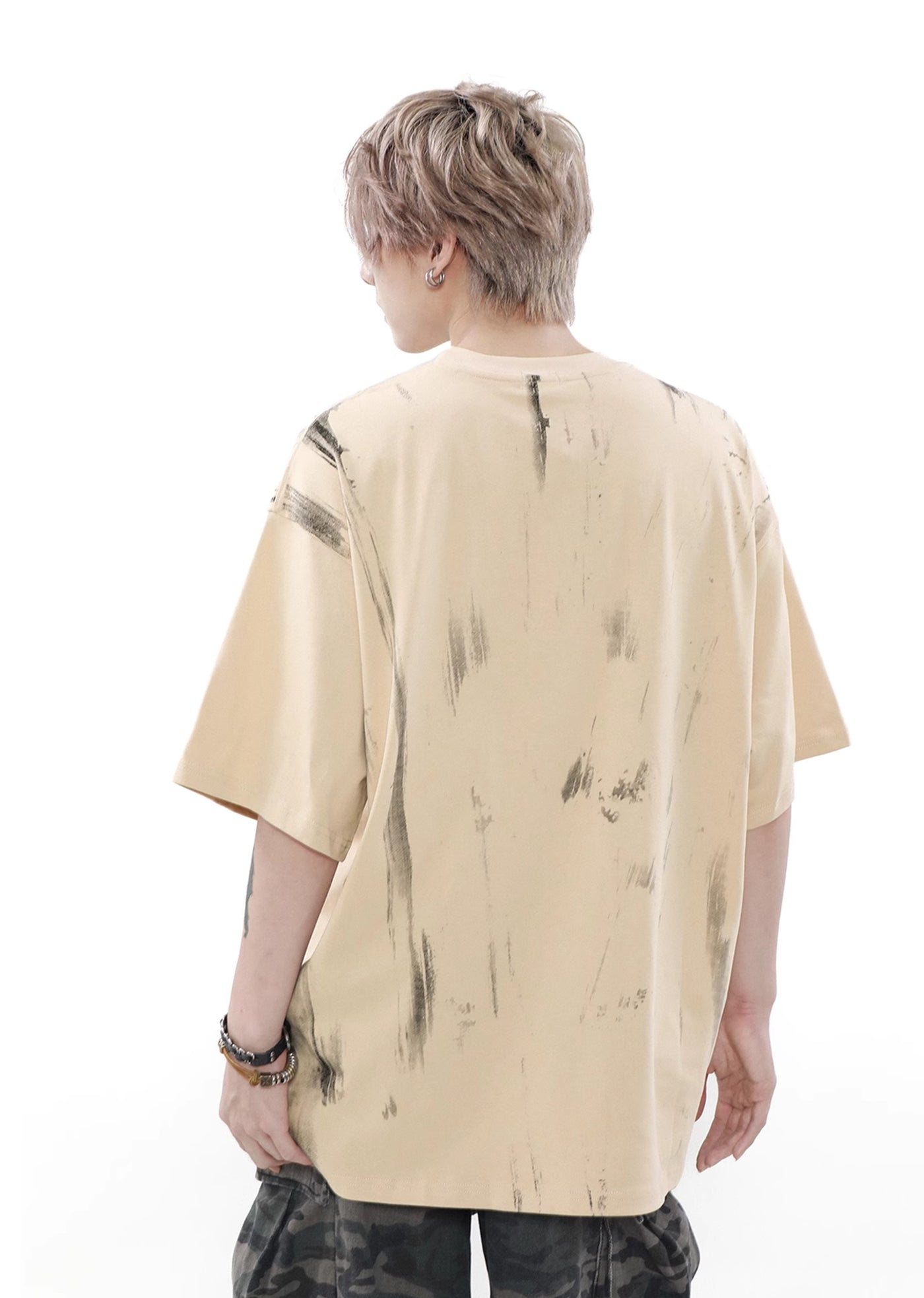 【MR nearly】Overall washed dull finish double collar short sleeve T-shirt  MR0110