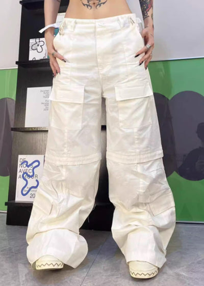 【TOKI】Doweled wide silhouette simple base knee damage pants  TK0003