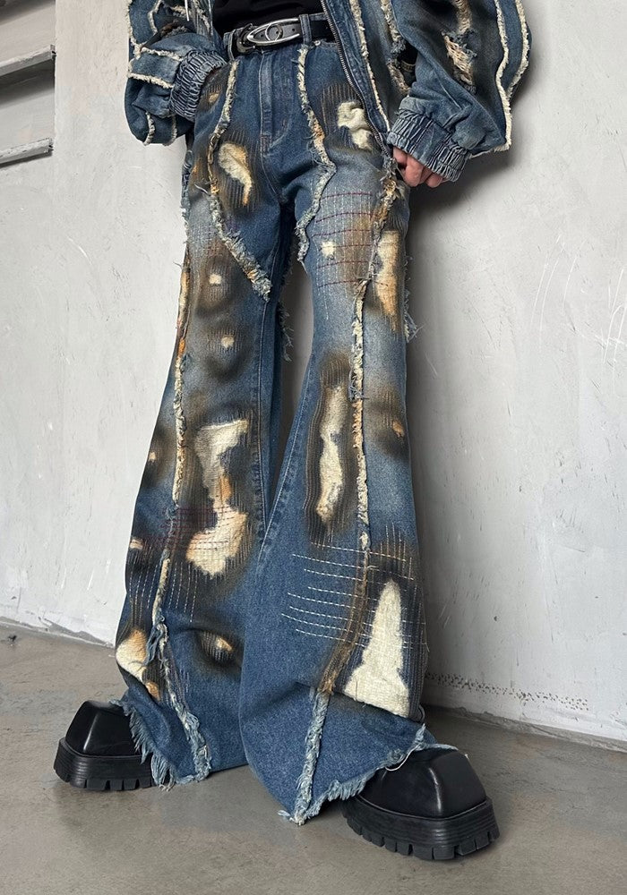 【MARTHENAUT】Infinity Distressed Vintage Backround Denim Set up  MH0051