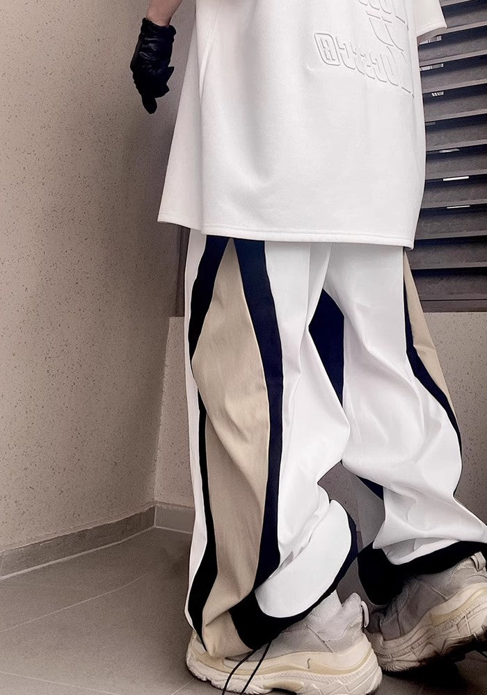 【UUCSCC】Side design color casual plus wide pants  US0071