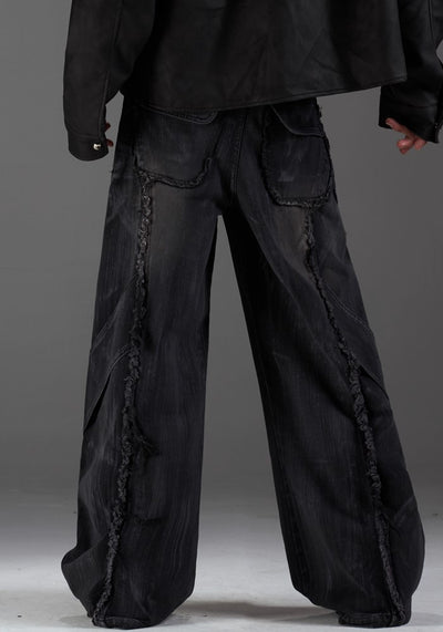 【NOMANIAI 】Grunge street style wash design denim pants  NA0001