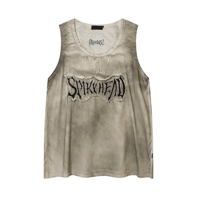 【Mz】Dirty style dull wash processed sublate in-shirt sleeveless T-shirt  MZ0023