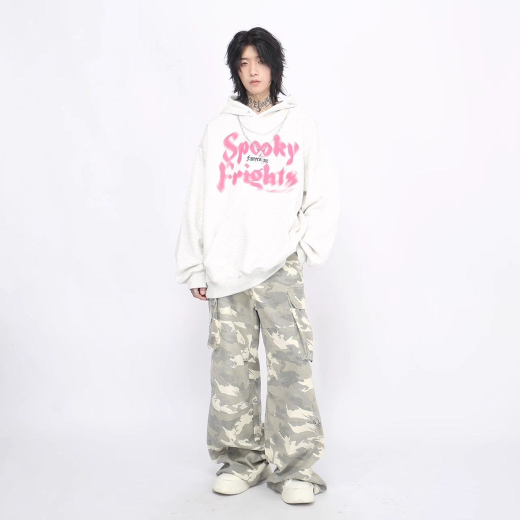 【Mz】Dull initial pinky design grunge hoodie  MZ0036